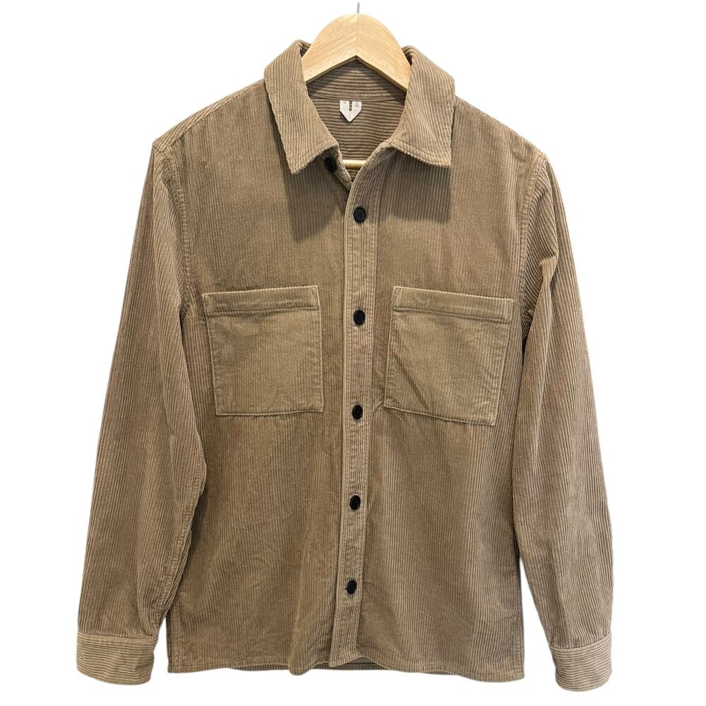 Arket Men's 100% Cotton Corduroy Overshirt Shacket Beige Tan Size Medium